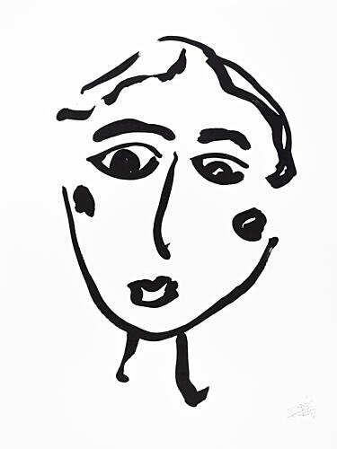 Abstract Human Face Art Print by Mette Rix