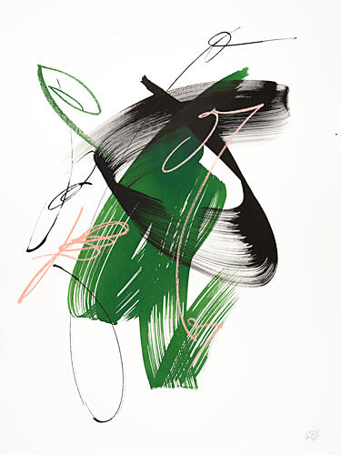 Dynamic Green Flow Art Print