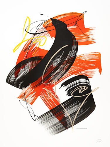 Dynamic Abstract Strokes Art Print by Mette Rix