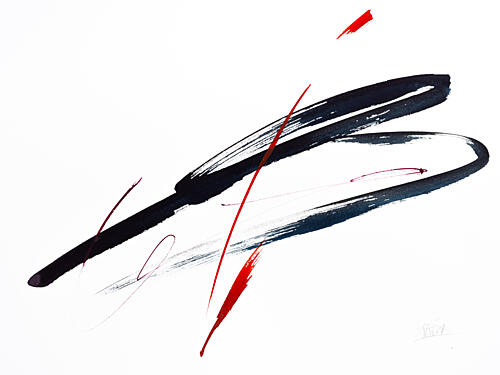 Dynamic Abstract Strokes Art Print by Mette Rix