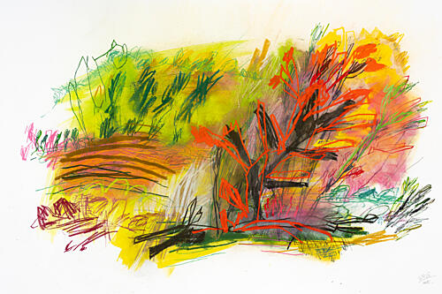Vibrant Autumn Landscape Art Print