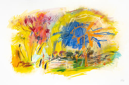 Vibrant Abstract Landscape Art Print
