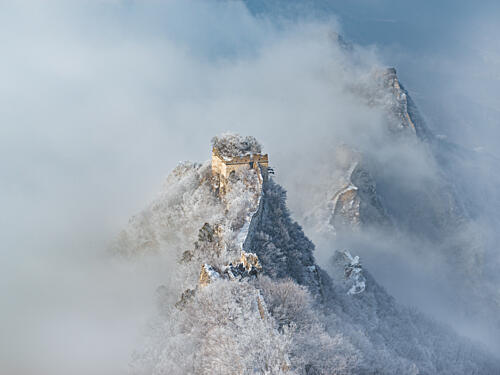 Winter Mountain Fortress Art Print