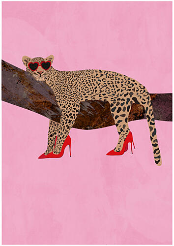 Chic Leopard in Heels Pop art reproduction