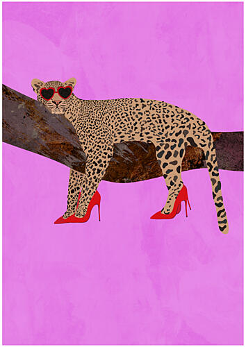 Fashion Leopard in Pink Pop art reproduction