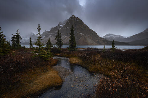 Moody Mountain Stream Art Print