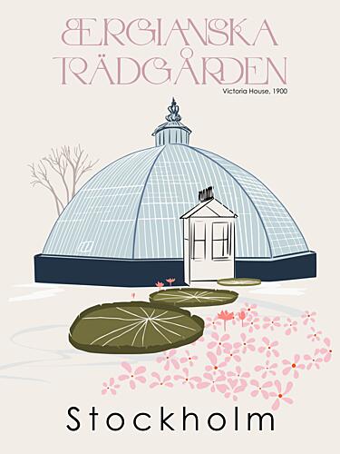Victoria House Greenhouse Art Print