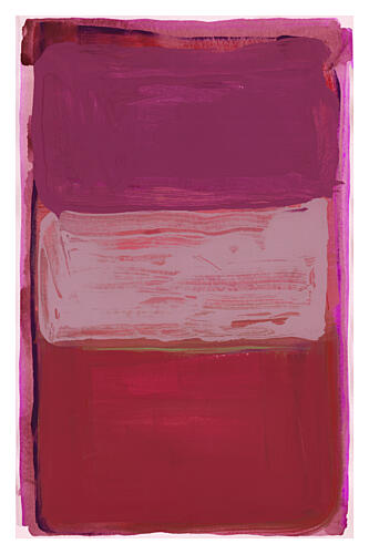 Plum Red Color Blocks Art Print by cartissi