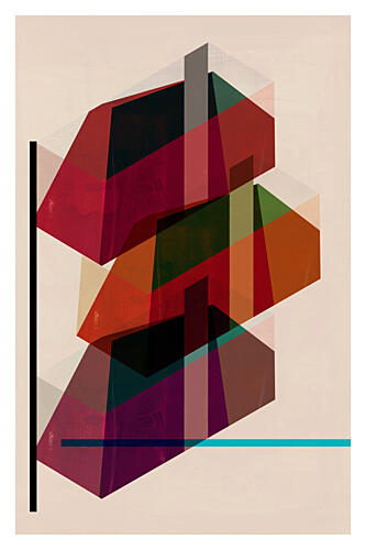 Stacked Geometric Forms Art Print by Cartissi