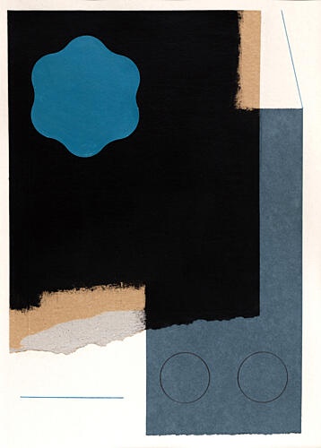 Blue Geometric Abstract Art Print by Ildefonso Martin