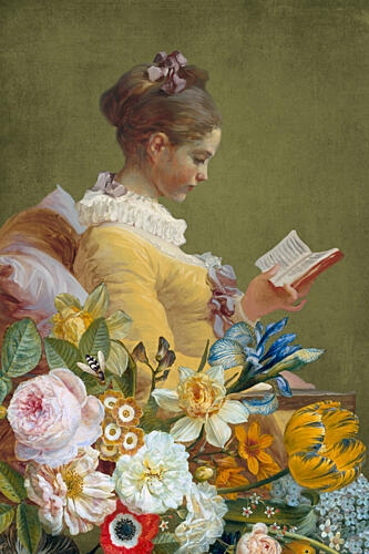 Quiet Reading Bloom Art Print