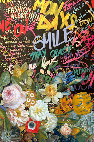 Vibrant Flowers Graffiti Art Print