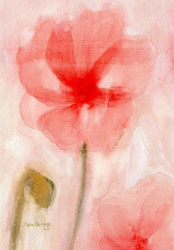Red Watercolor Poppies Pop art reproduction