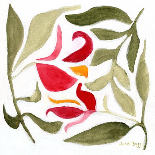 Abstract Watercolor Florals Art Print