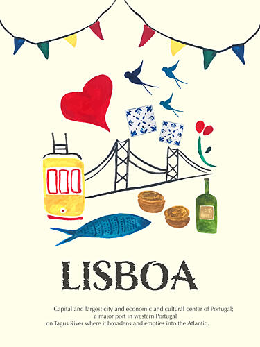 Lisbon Travel Highlights Art Print