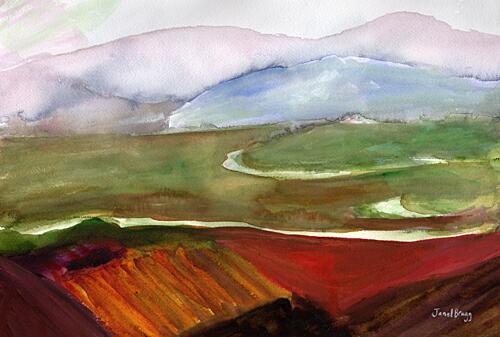 Vibrant River Valley Art Print