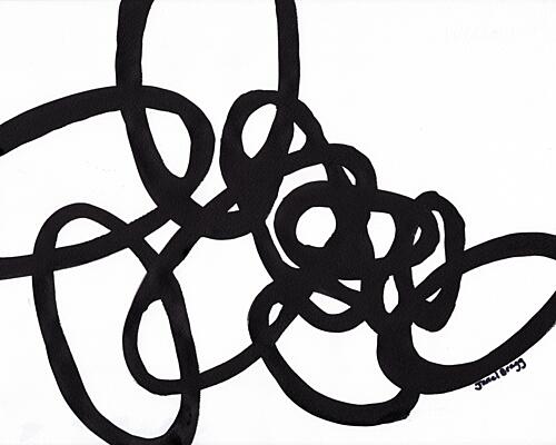 Abstract Ink Loops Art Print