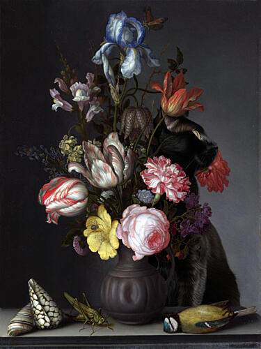 Dark Floral Still Life Art Print