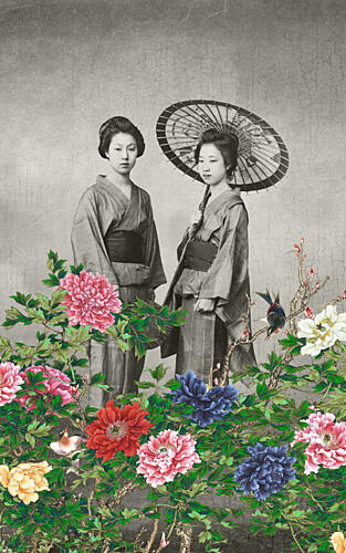 Vintage Japanese Peonies Art Print