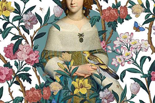 Elegant Floral Portrait Art Print