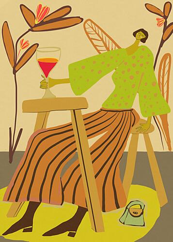 Bohemian Outdoor Wine Art Print