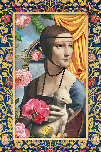 Elegant Lady with Ermine Art Print
