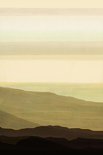Serene Layered Landscape Art Print by Cartissi