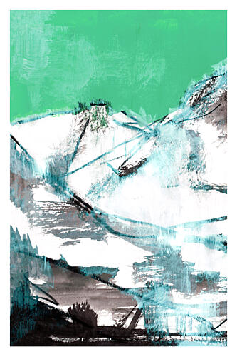 Emerald Mountain Abstract Art Print