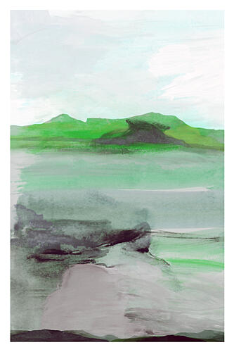 Green Abstract Landscape Art Print