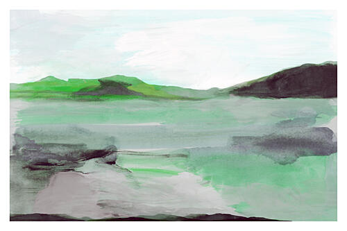 Misty Mountain Waters Art Print