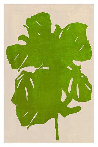 Green Monstera Silhouette Art Print