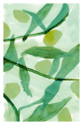 Fluid Botanical Greens Art Print