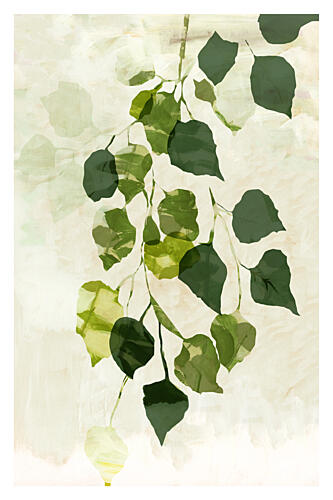 Cascading Green Leaves Art Print