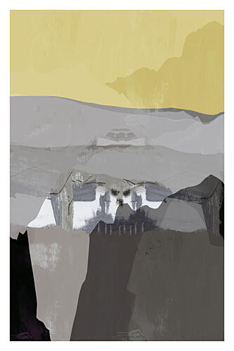Yellow Sky Fortress Art Print by Cartissi