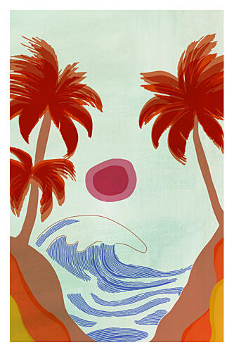 Tropical Beach Waves Art Print