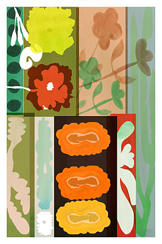 Vibrant Botanical Shapes Art Print