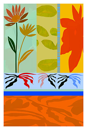Vibrant Abstract Floral Collage Art Print