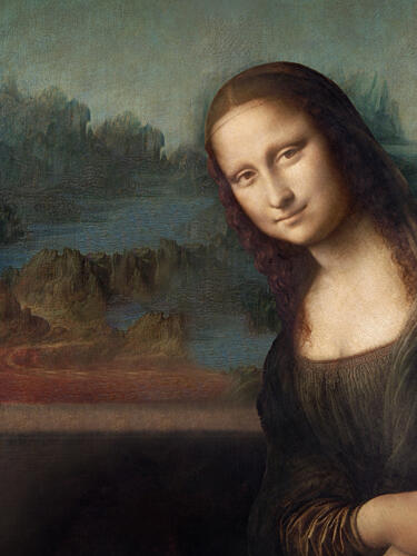Mona Lisa Peeks out Art Print