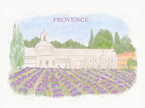 Provence Lavender Abbey Art Print