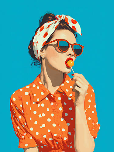 Retro Lollipop Girl Pop art reproduction