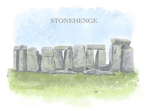 Stonehenge Watercolor Landmark Art Print