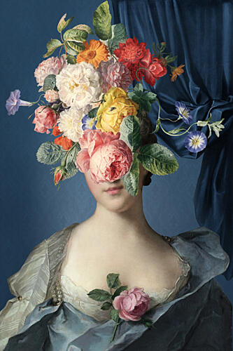 Elegant Floral Portrait Art Print