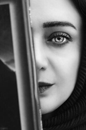 Mysterious Womans Gaze Art Print by Donya Zeinali