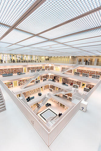Bright Modern Library Art Print