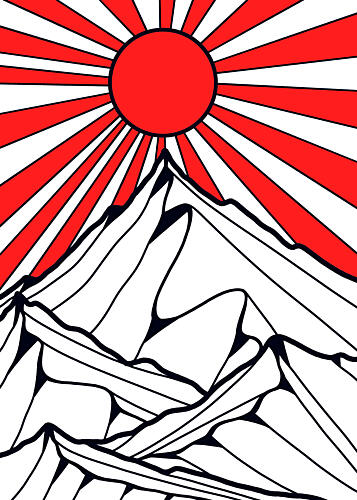 Rising Sun Peaks Art Print