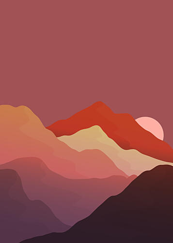 Layered Mountain Sunset Art Print