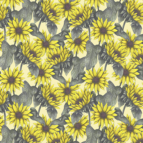 Sunny Sunflower Pattern Art Print