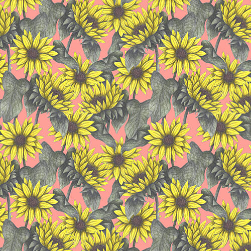 Sunny Floral Pattern Art Print
