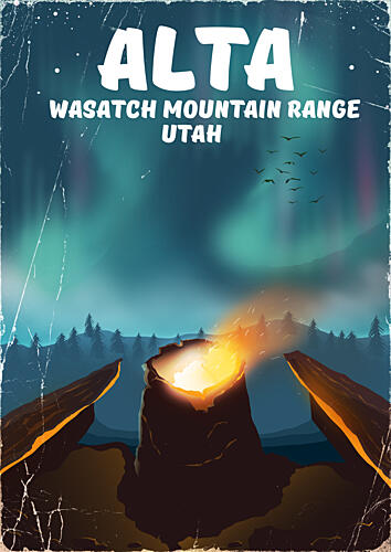 Alta Wasatch Night Glow Art Print