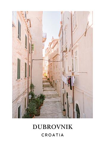 Streets of Dubrovnik Croatia Travel Poster Art Print